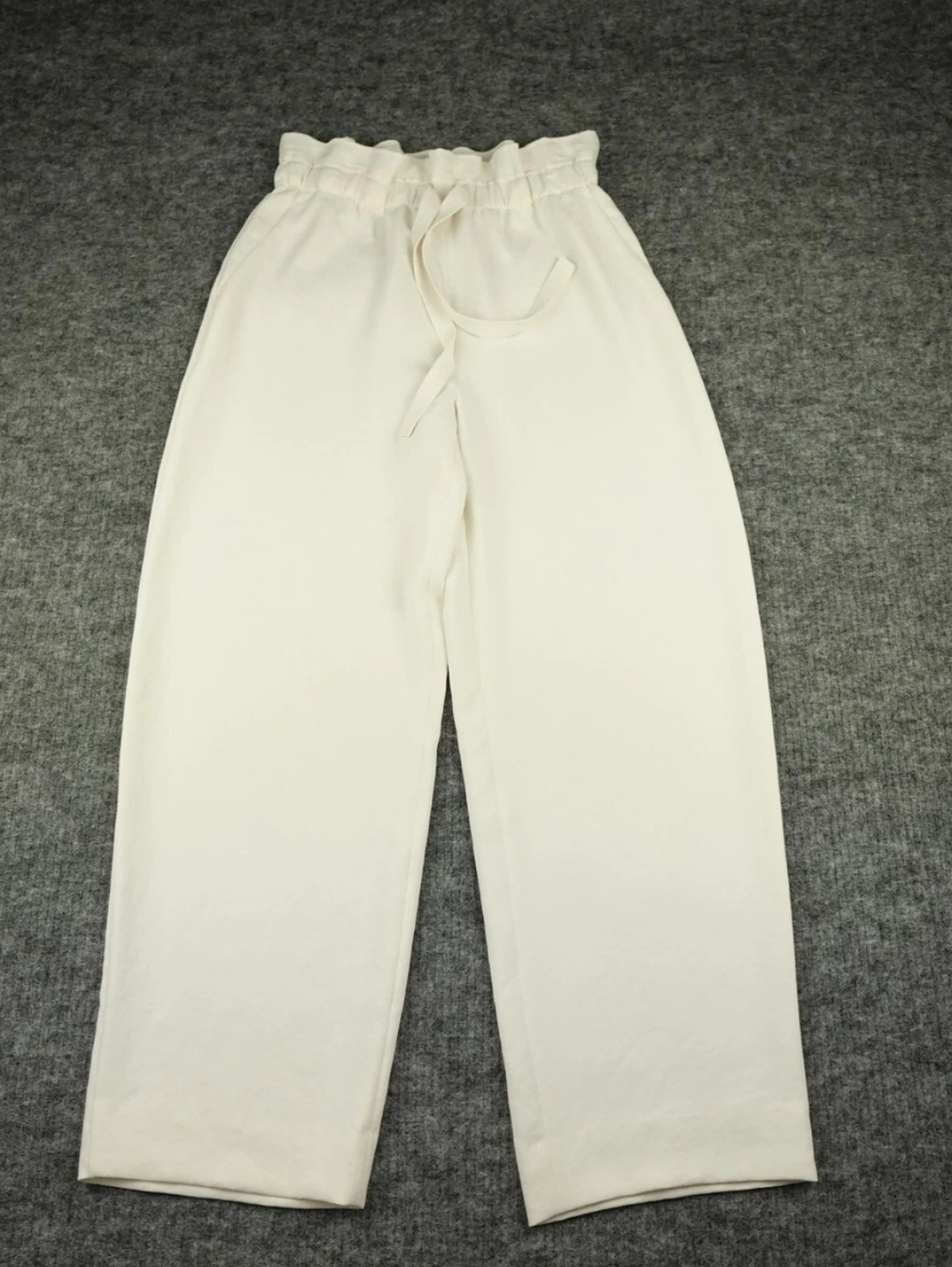 Wilfred Wrinkle-Resistant Cream Paperbag-Waist Wide Leg Pants Size M